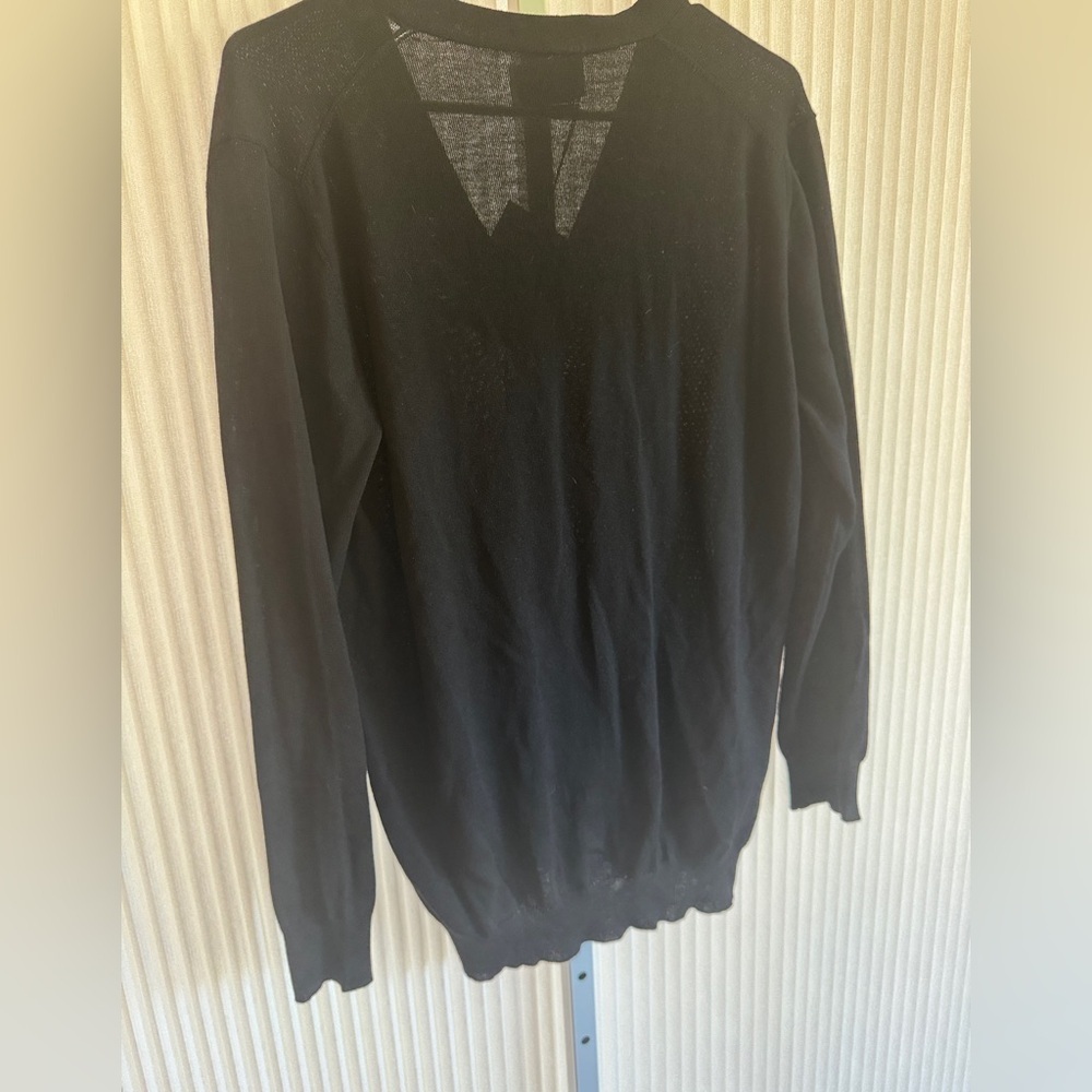 Prada Milano V-Neck Black Cardigan Size 48 EUC 100% Wool Designer - Picture 5 of 12